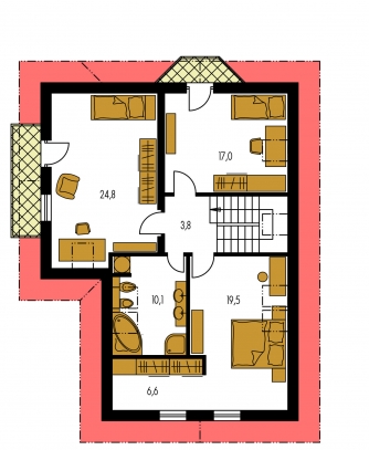 Mirror image | Floor plan of second floor - KLASSIK 152